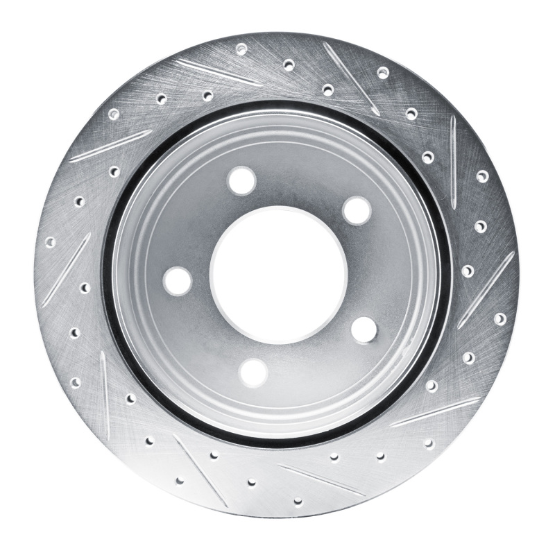 Dodge Ram 1500 Van Brake Rotor (1) - Rear Left - R1 Concepts - Drilled & Slotted - Silver - 2003
